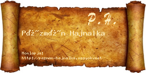 Pázmán Hajnalka névjegykártya