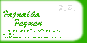 hajnalka pazman business card